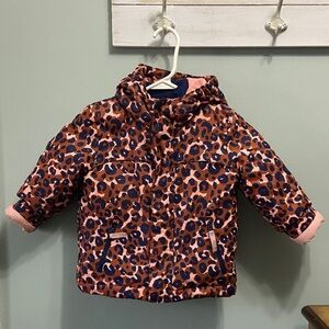 Cat & Jack Pink and Brown Leopard Print Puffer Jacket